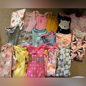 3-6 month baby girl sleeper lot